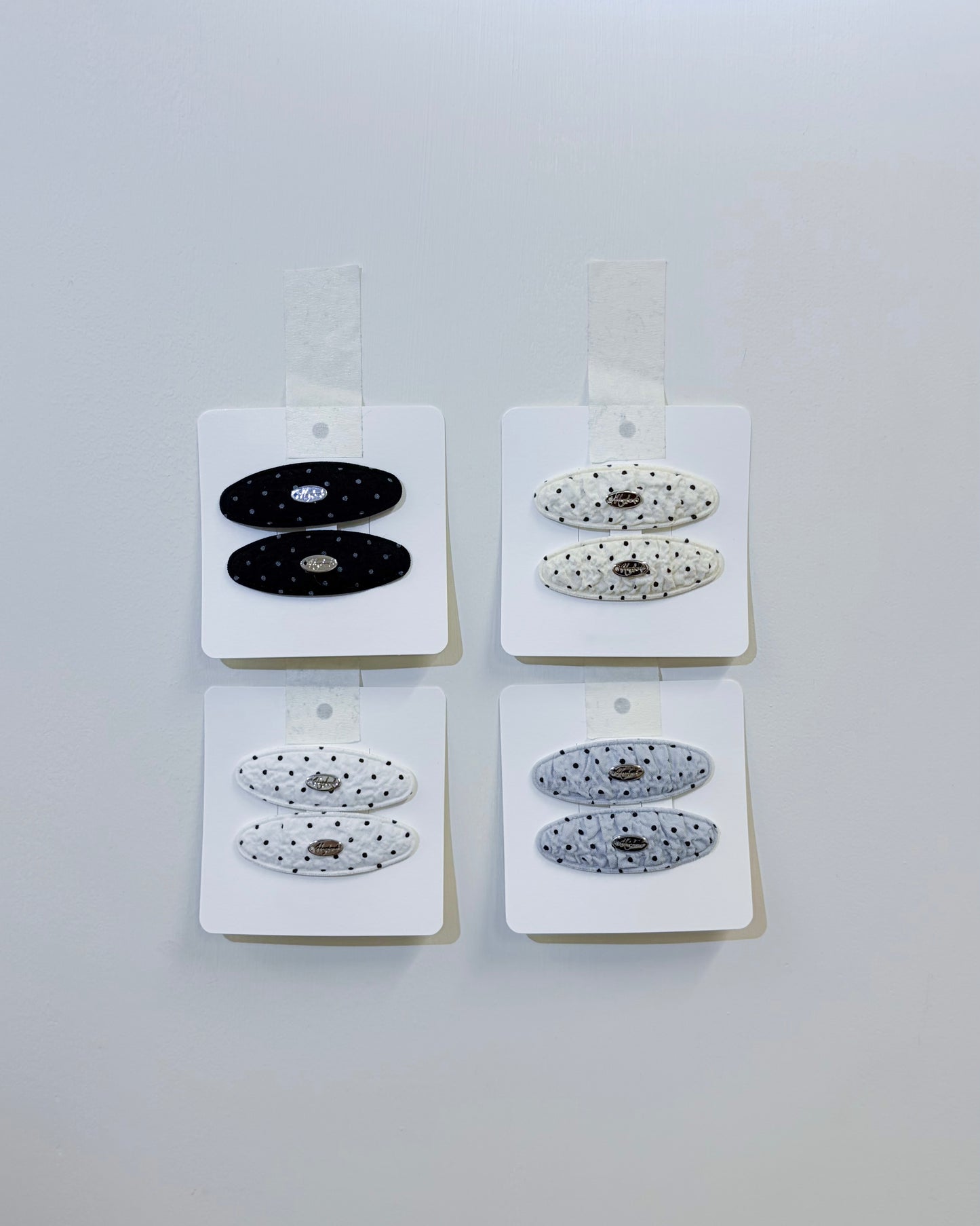 AC303- Small Dot Hair Clip | White | Grey | Butter | Black (1 pair)