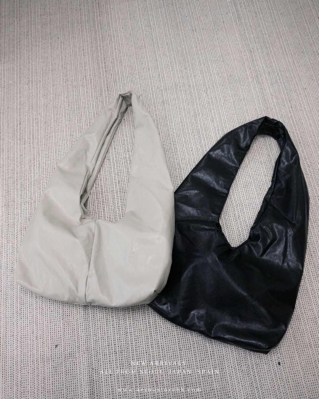 BG48- 2 Way Cushion Tote Bag | Grey Beige | Black