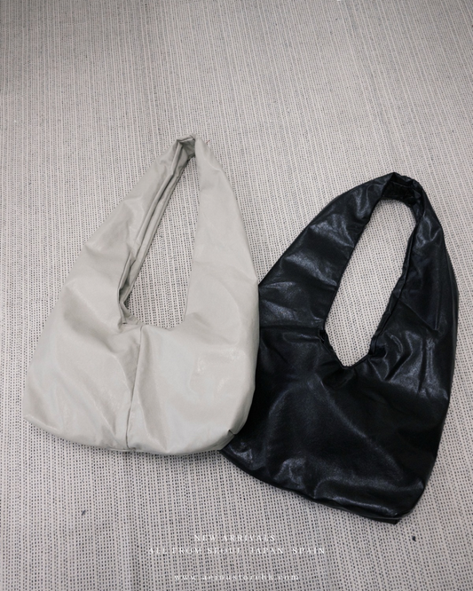 BG48- 2 Way Cushion Tote Bag | Grey Beige | Black