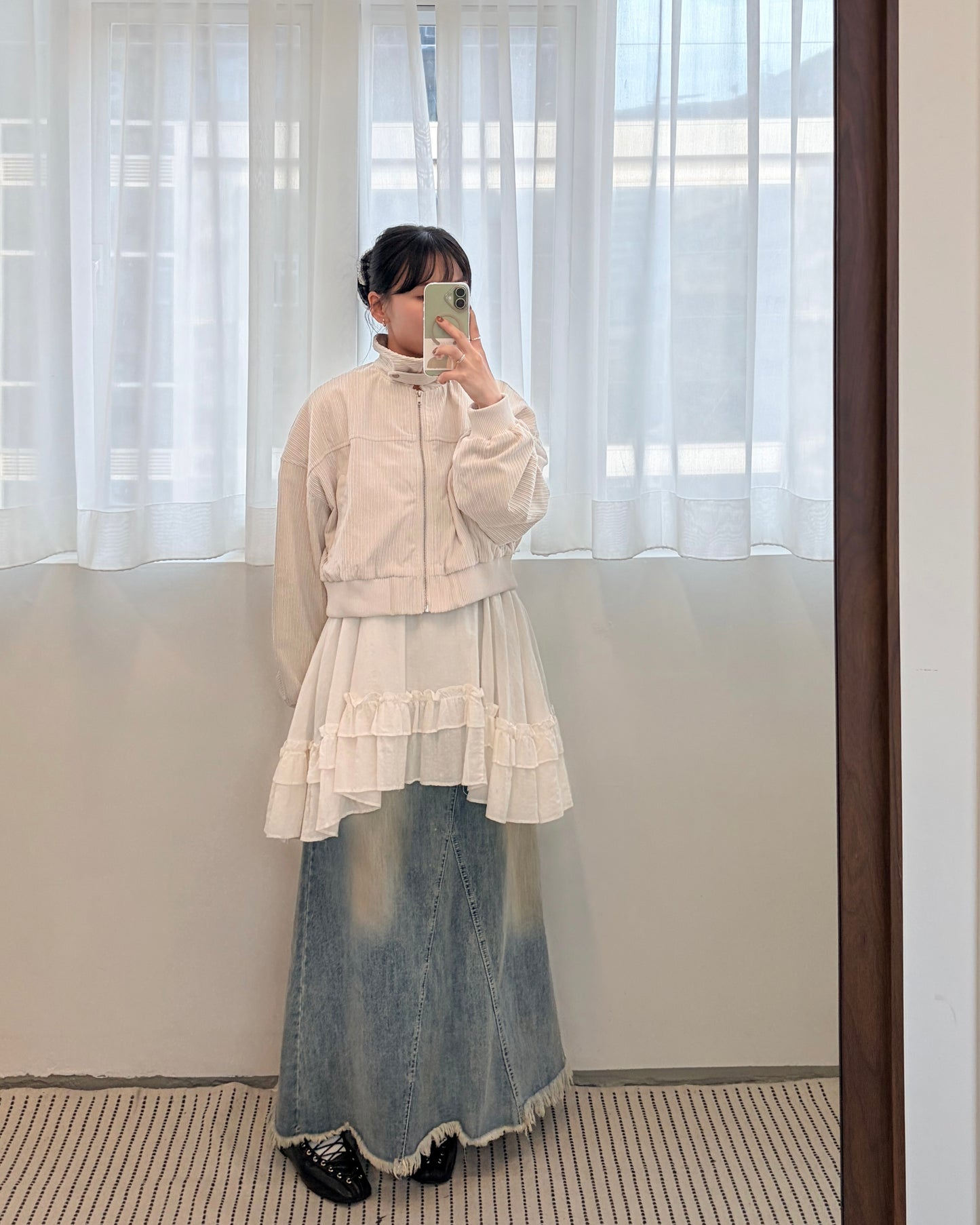 JK48- Corduroy Zip Cardigan | Ivory | Brown | Black