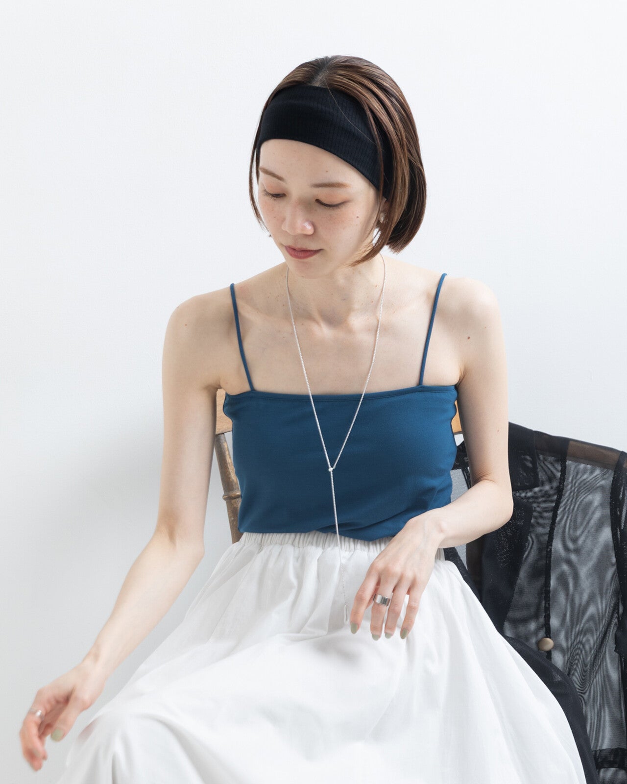 TP795- 🇯🇵UV Cooling Bamboo Bare Camisole with Cups | White | Red | Blue | MilkTea | Charcoal | Black no ( 涼感防UV )