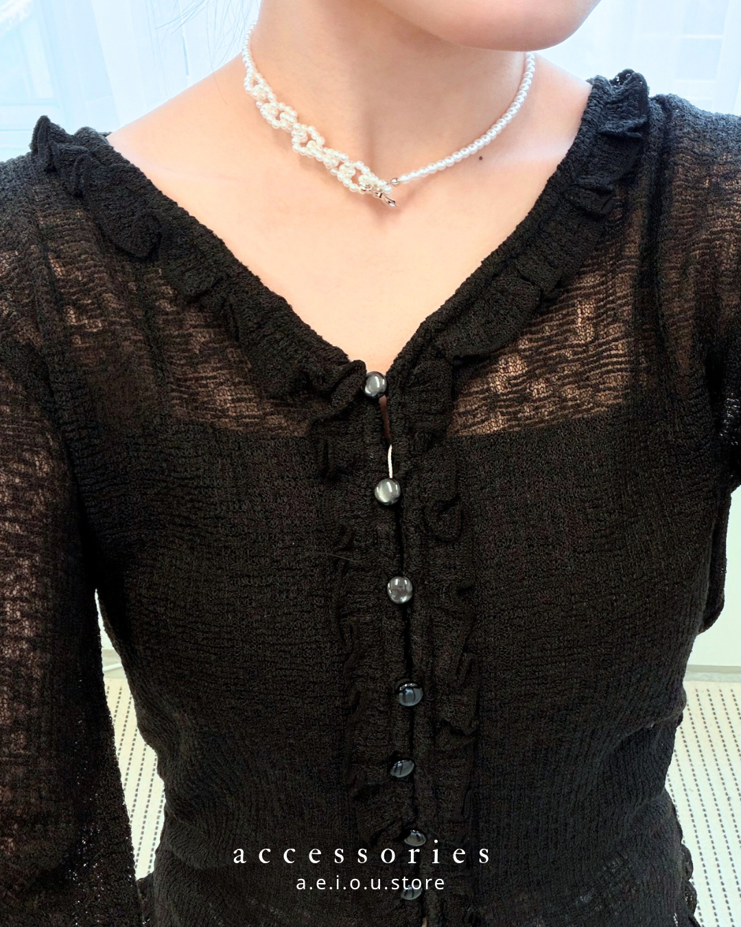 AC274- Ribbon Pearls Chocker