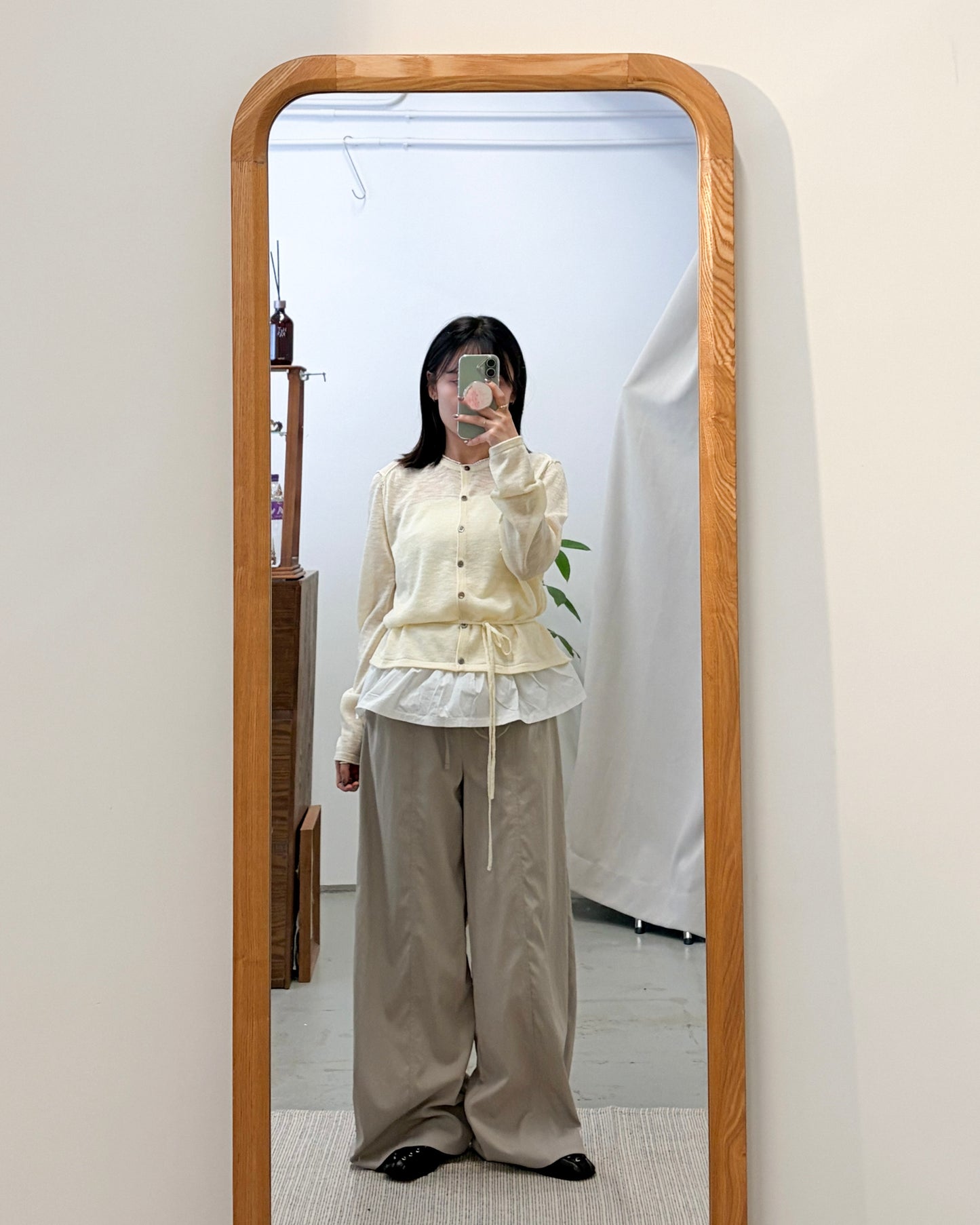 PT107- Ruffle Waist Pants | Light Grey | Charcoal ( 顯高顯瘦！ )