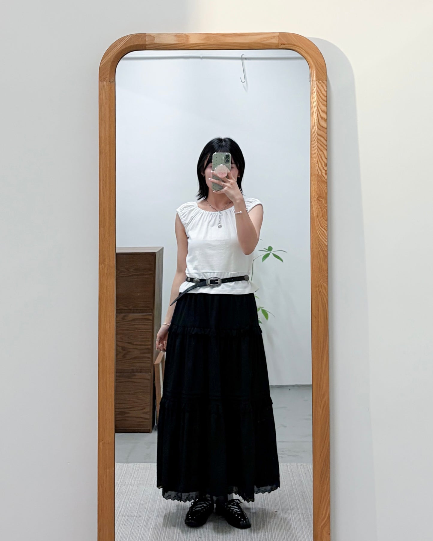 TP757- Square Neck Vest Top | White | Orange Red | Grey