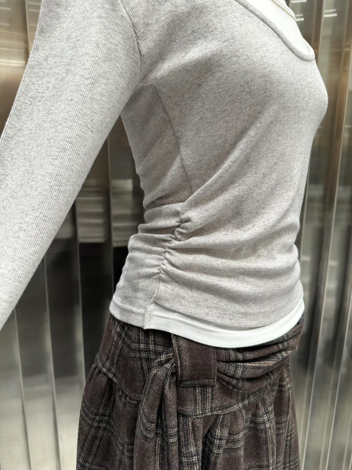 TP704- 2 in 1 Grey Set Top