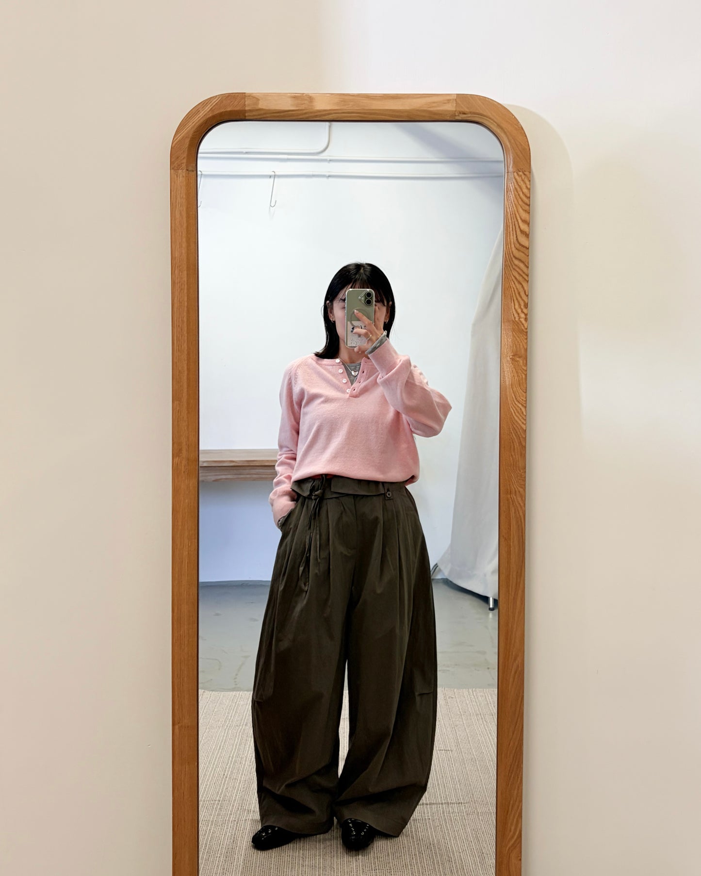 PT105- Ruffle Wide Pants | Beige | Khaki