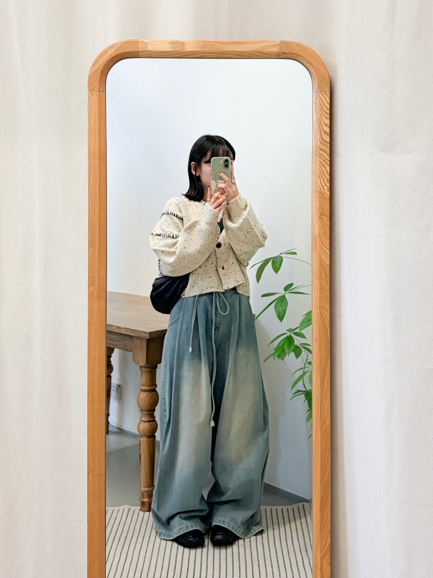 JK49- Chocolate Chip Knit Cardigan | Ivory | Beige