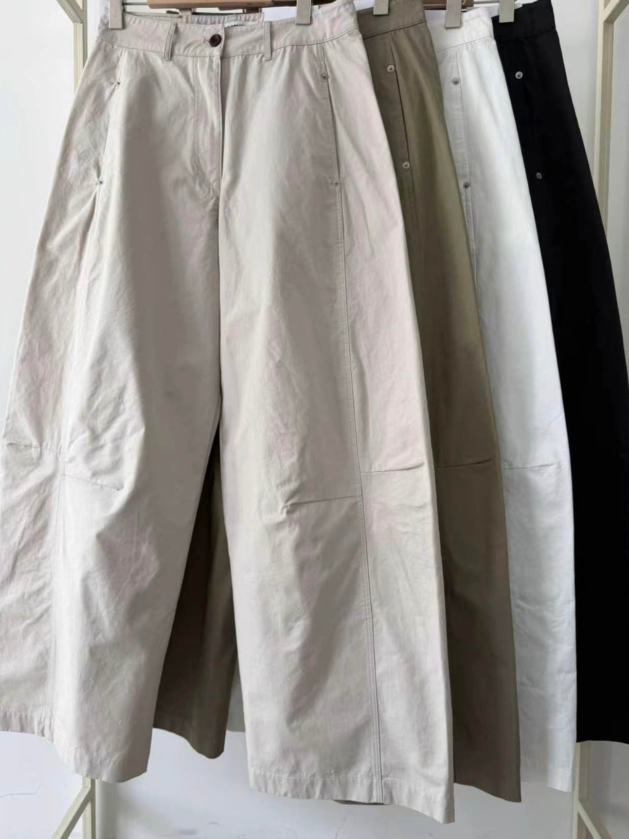 PT112- 薄身直腳褲 | White |Navy | Light Grey | Beige ( S / M / L )
