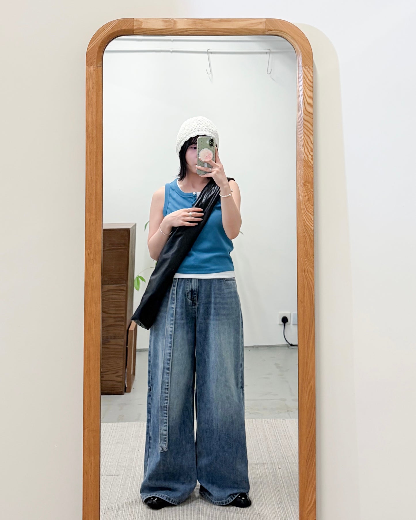 TP756- Button Vest | White | Blue | Black