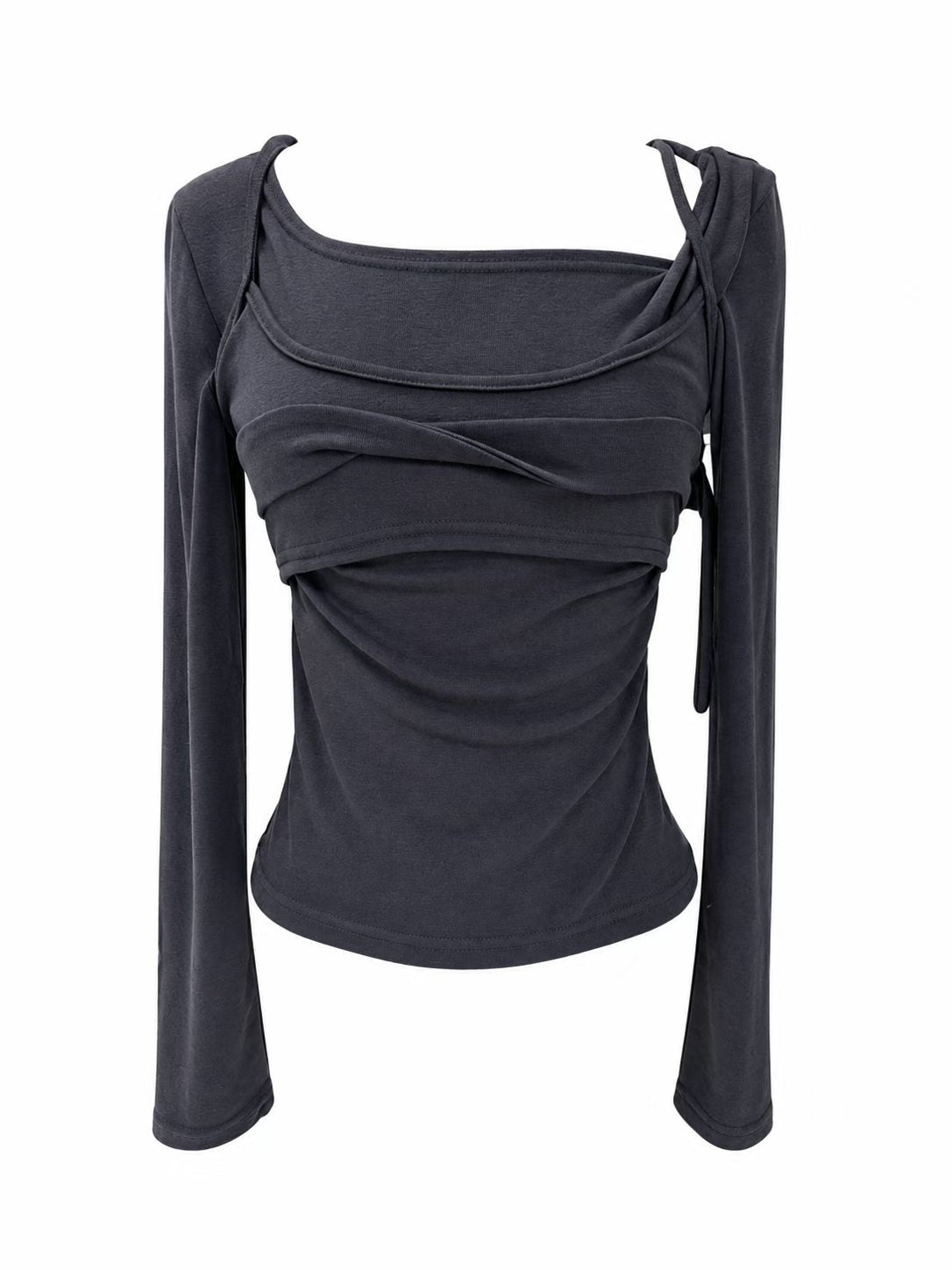 TP851- Long Sleeve Top Layered | White | Grey | Black