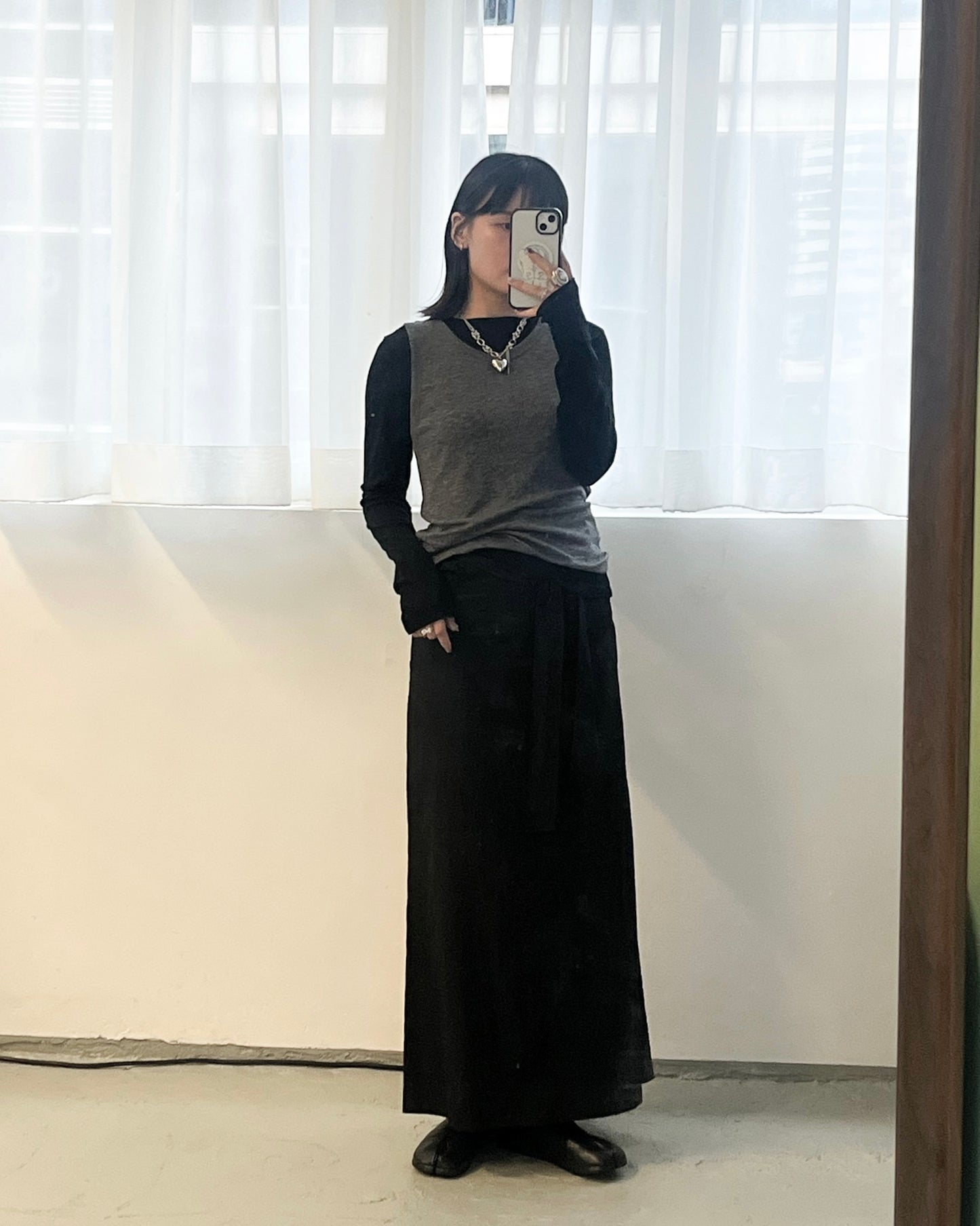 TP653- Cotton Long Sleeve Top | White | Light Green | Grey | Black