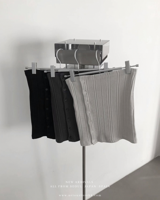 TP749 - Button Tube Top | Light Grey | Grey | Black