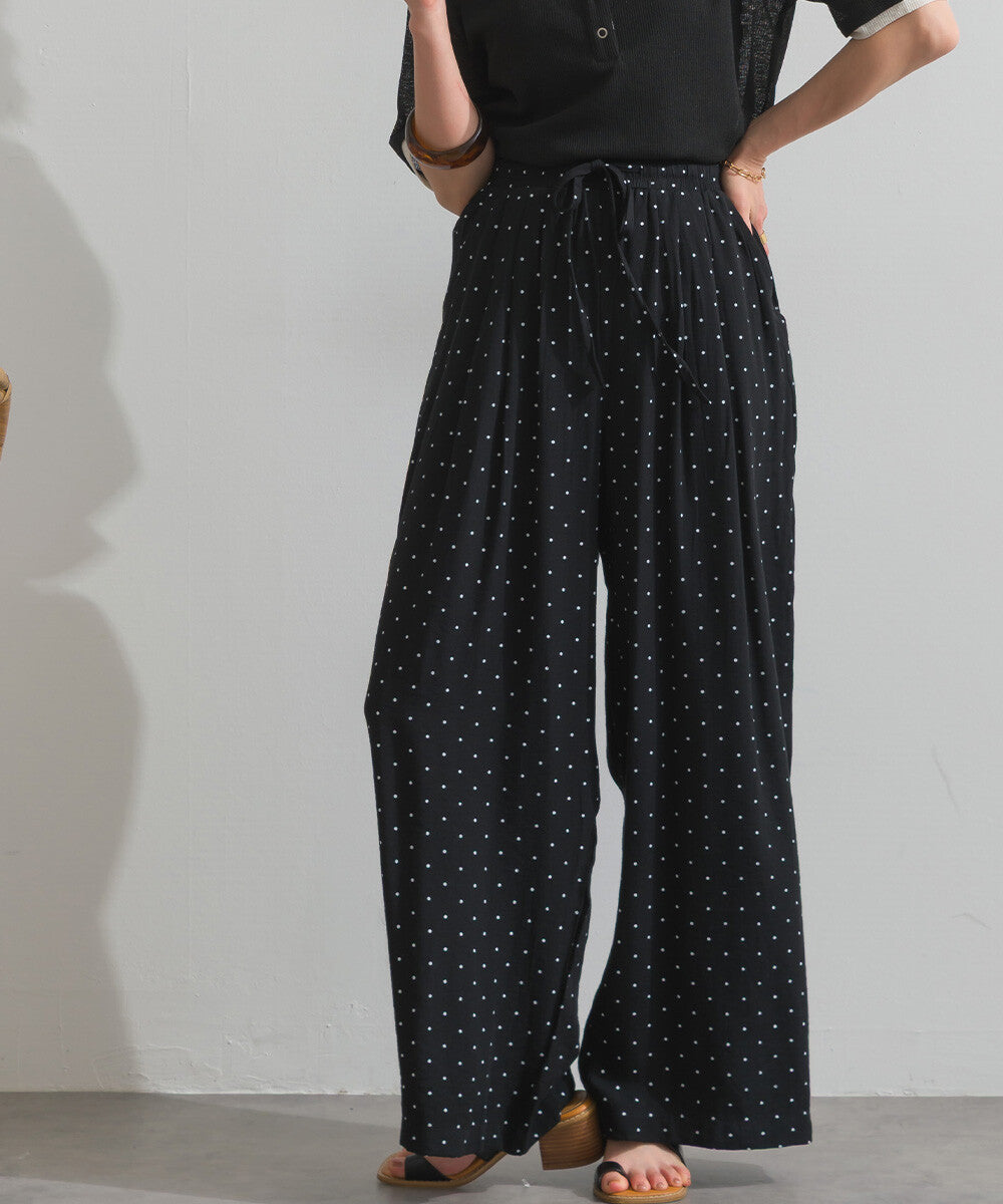 PT116- Dot Dot Easy Pants | White | Black