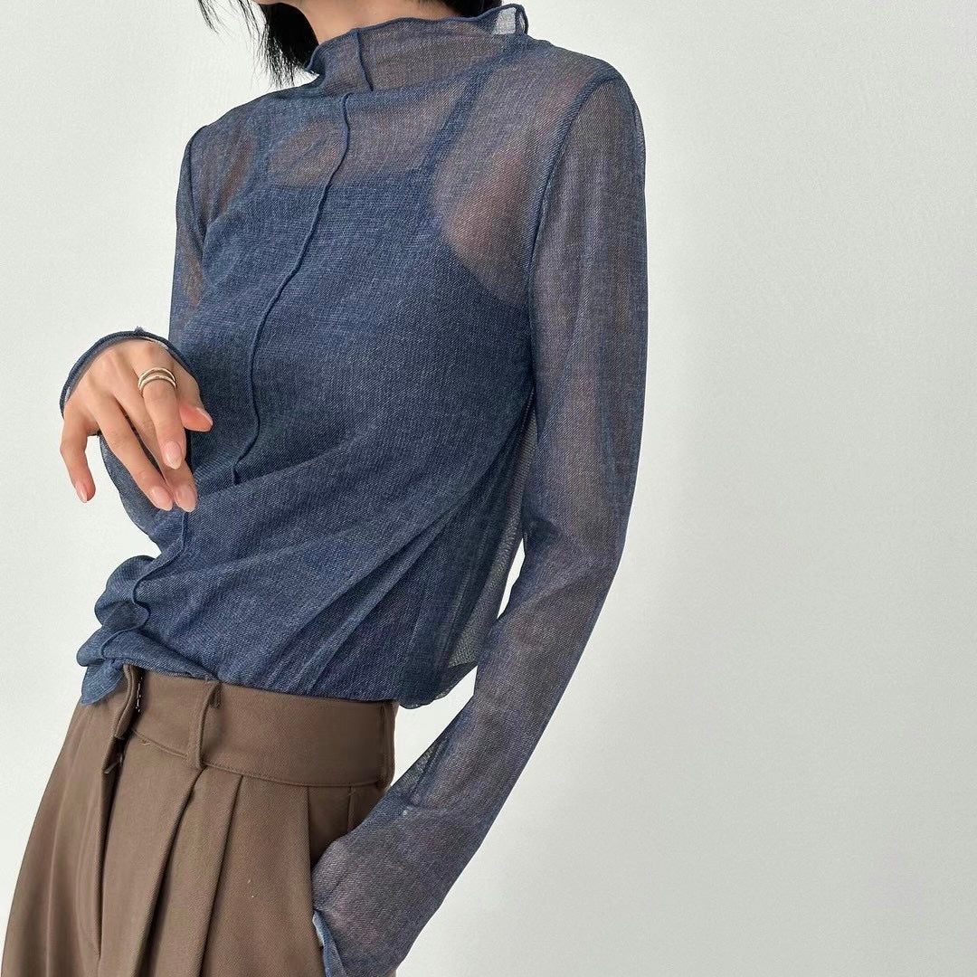 熱賣回歸！ TP101- See-through Top | Black  | Blue | Brown | Green | Purple