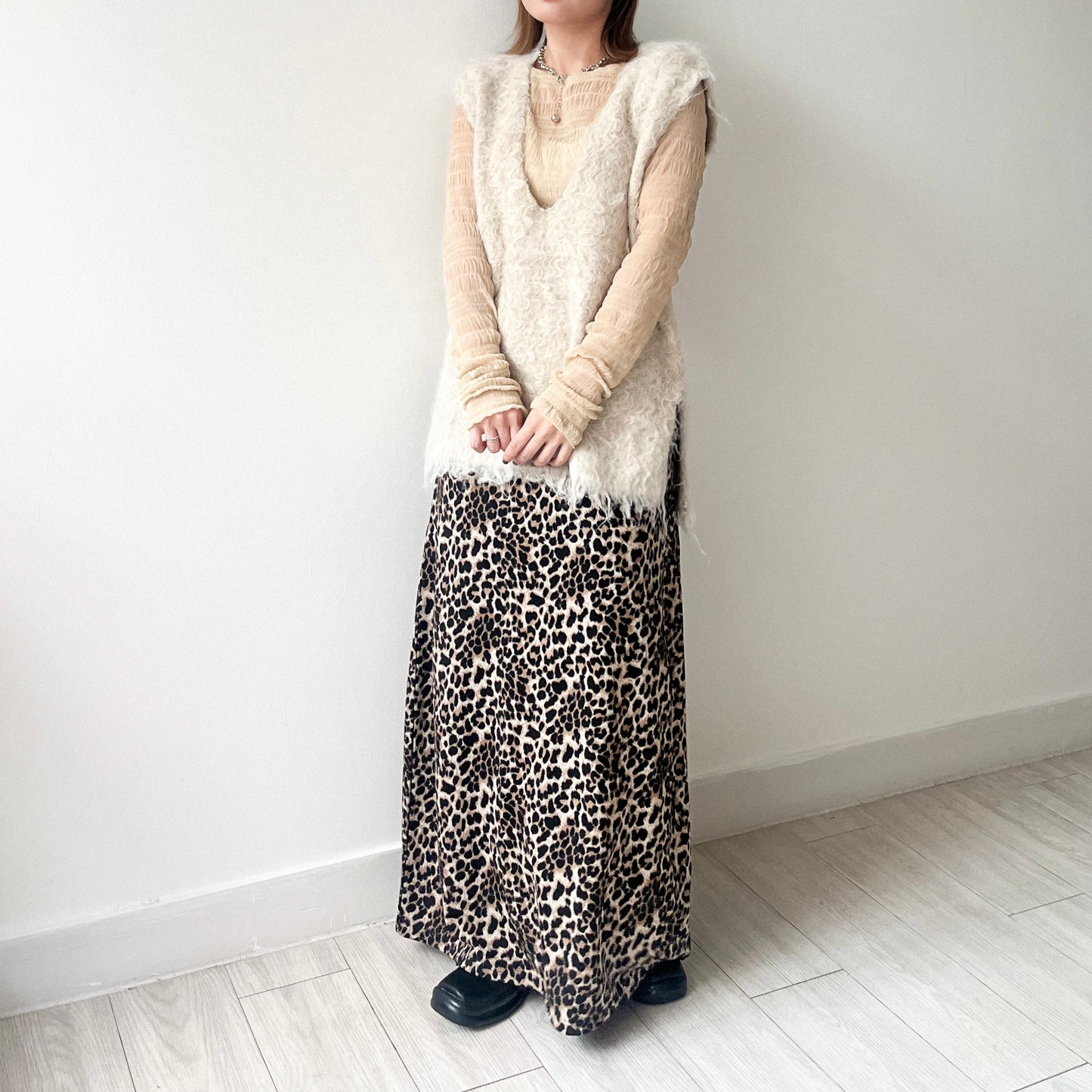 SK94- Leopard Print Skirt | Brown | Black