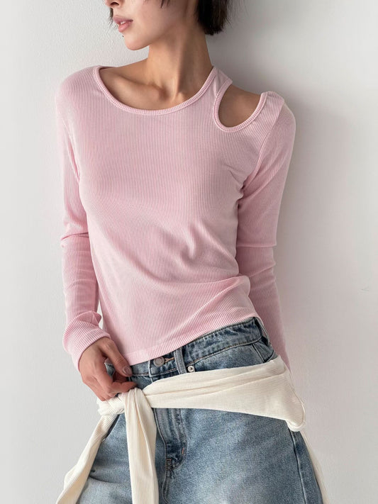 TP725- little U Cotton Top | Ivory | Pink | Charcoal | Black