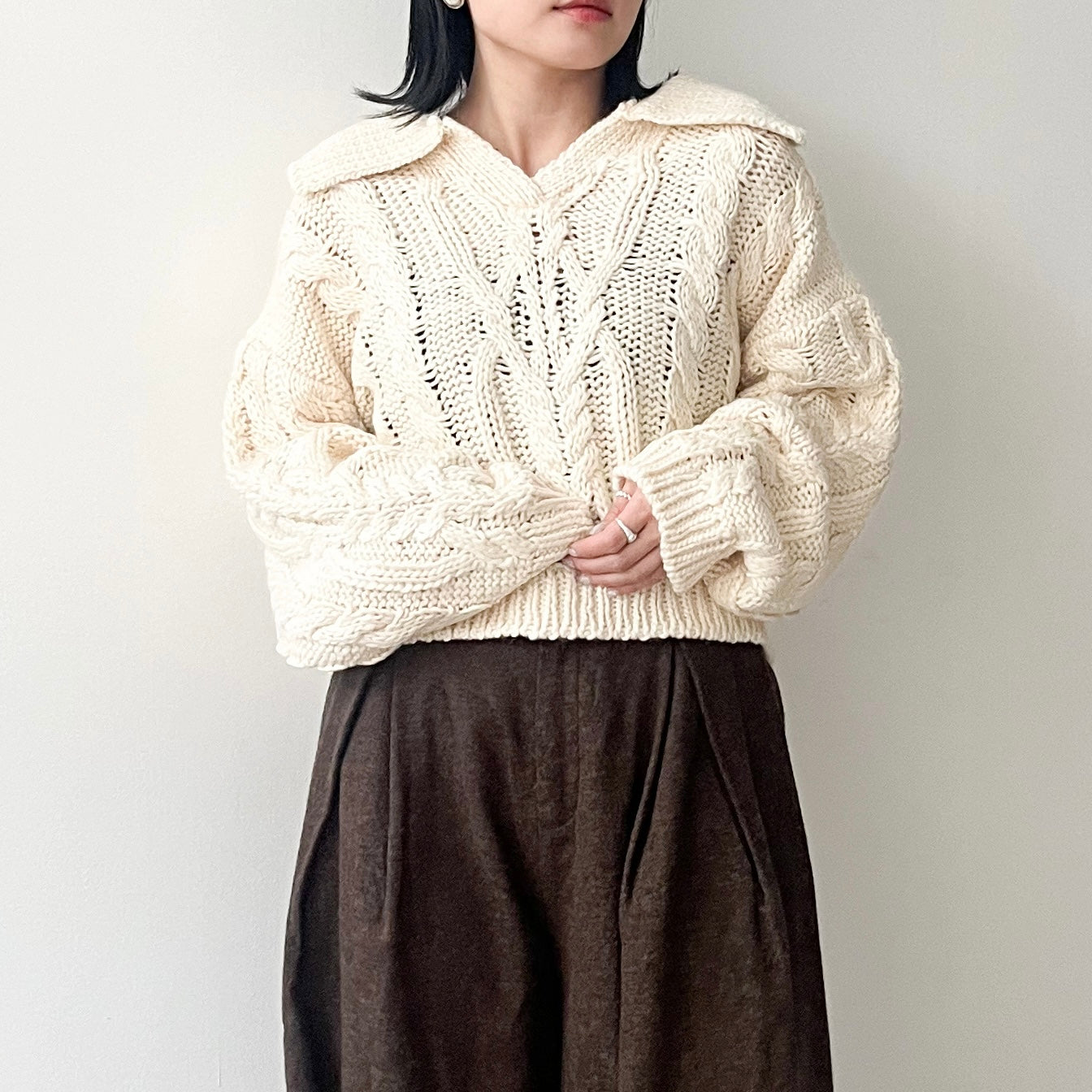 TP455- Short knitwear | Ivory