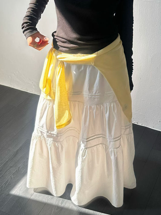 SK145- Double Line White Skirt