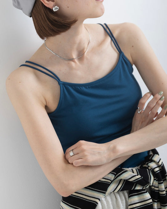 TP794- 🇯🇵UV Cooling Double Camisole With Cup | White | Blue | Charcoal | Black (涼感防UV)