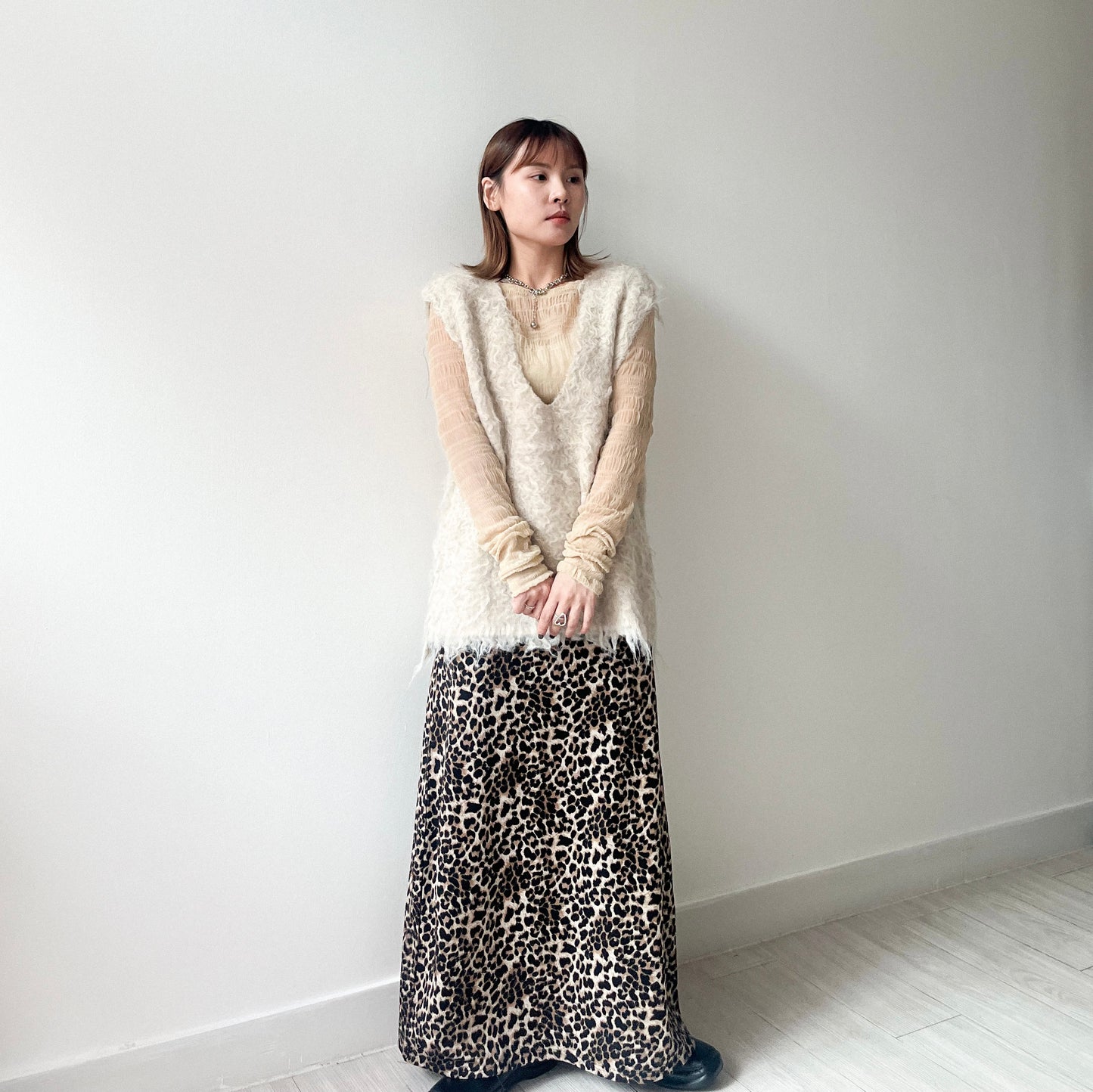 SK94- Leopard Print Skirt | Brown | Black