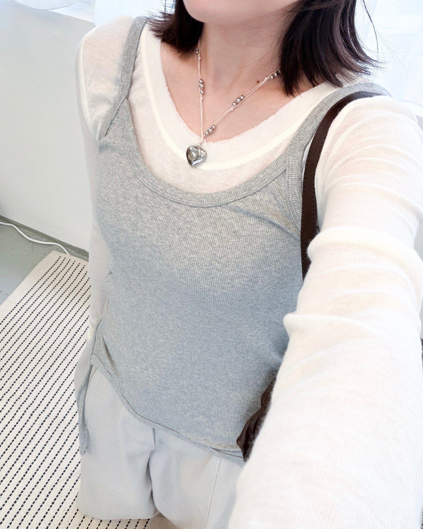 TP679- Design Vest Top | Grey | Black