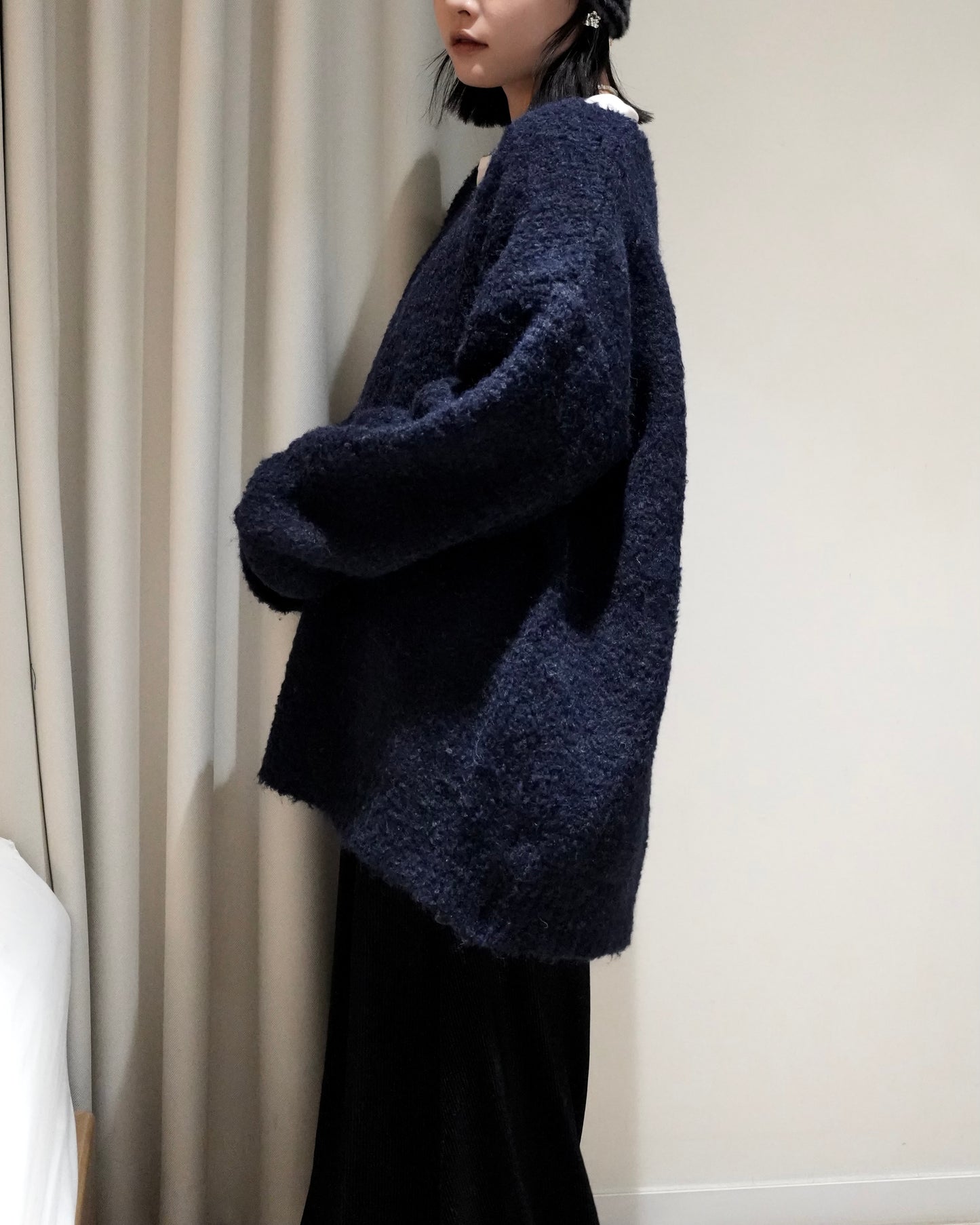 TP701- Knit With Scarf Set | White | Navy | Grey