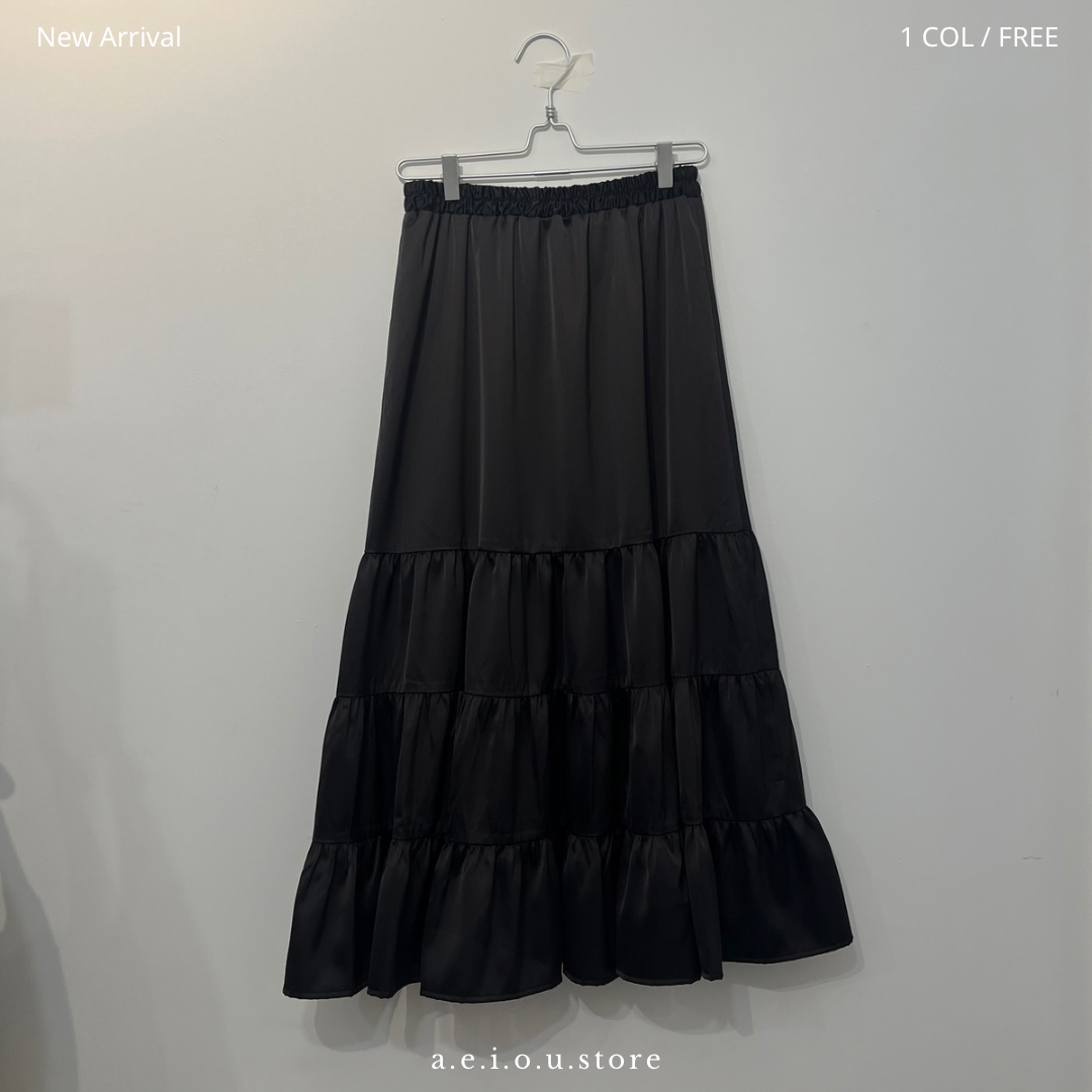 SK100- Tiered Skirt | Charcoal