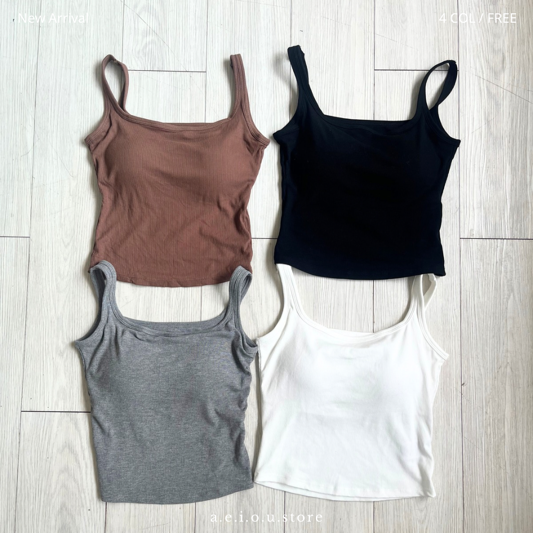 TP438- 超軟熟粗肩帶Bra Top | White | Brown | Grey | Black