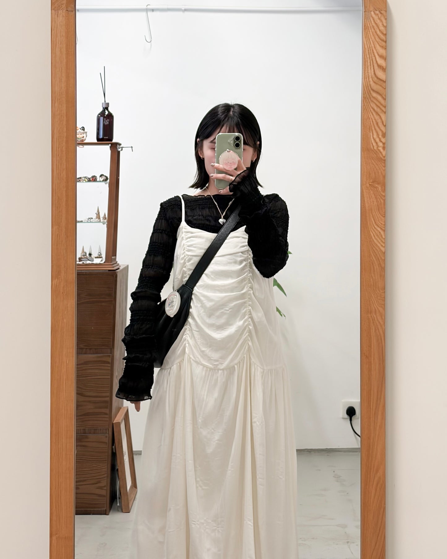 OP74- Talia Pleated Midi One Piece | Ivory | Olive