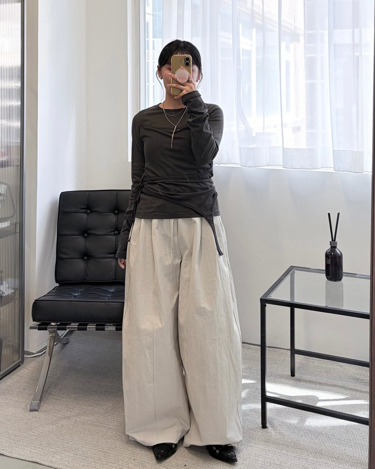 TP840- 不規則layer Top | White | Grey | Black