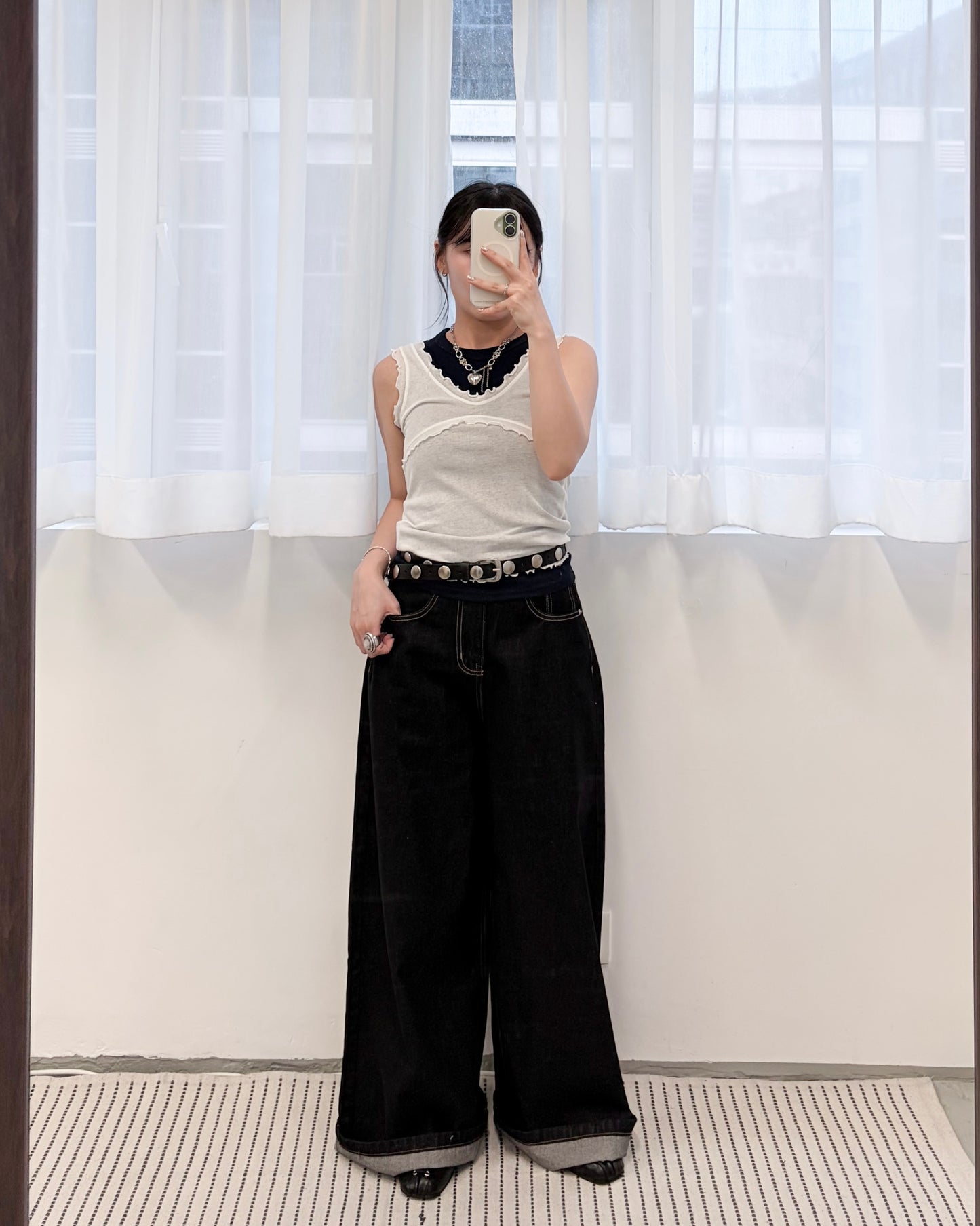 TP809- Ruffle V Neck Vest | White | Blue | Charcoal | Lime