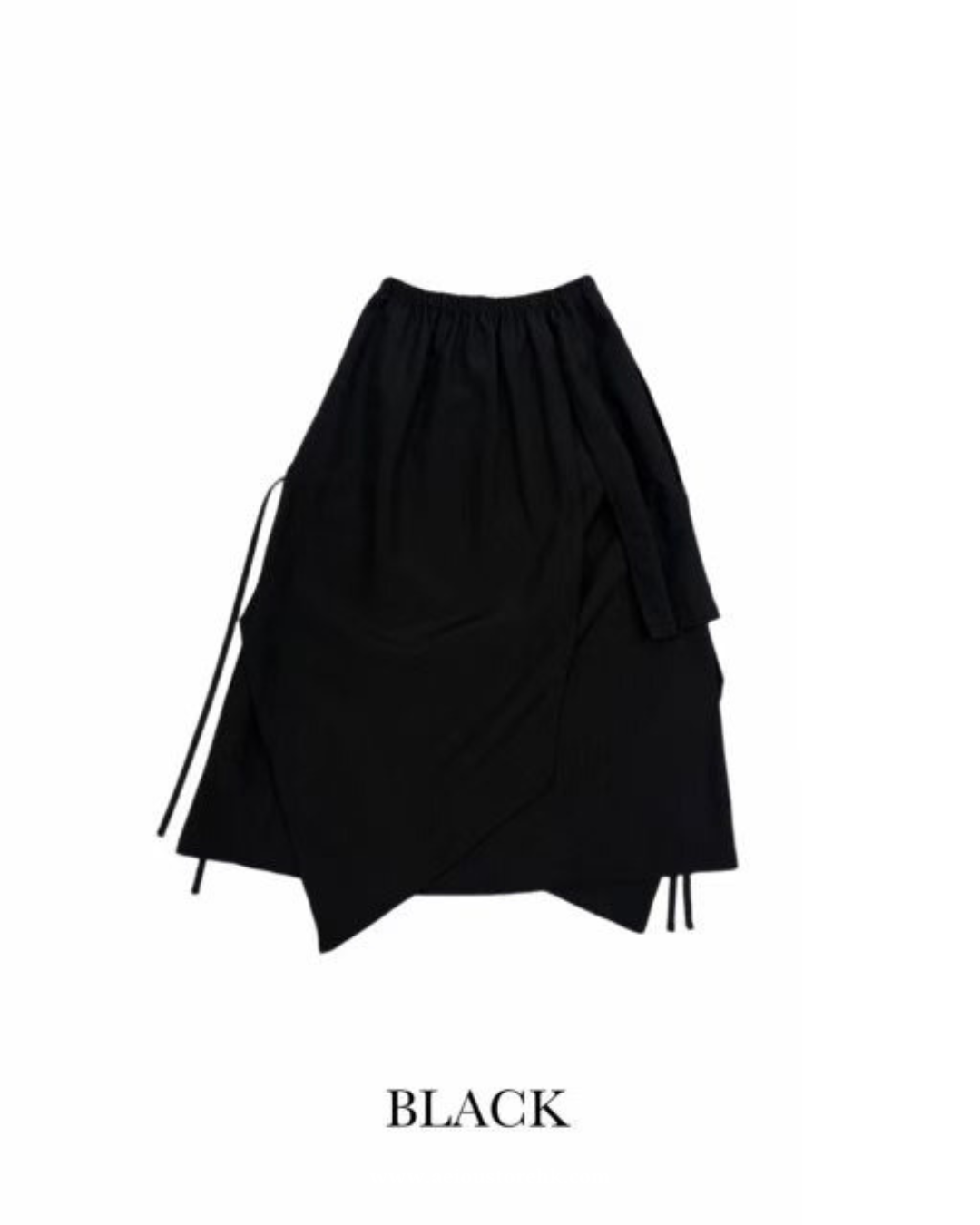 SK150- 2 Way Side Ribbon Skirt | White | Black