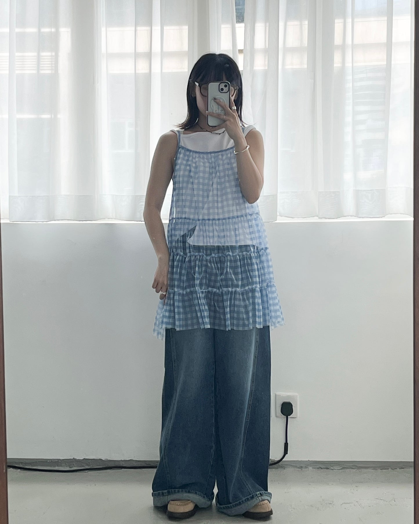 TP654- Cutting Vest Top | White  | Blue | Black