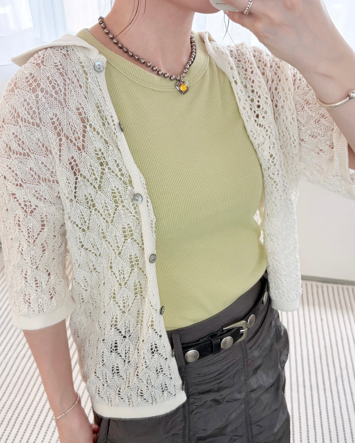 TP807- Patchwork Knitwear | Ivory | Black
