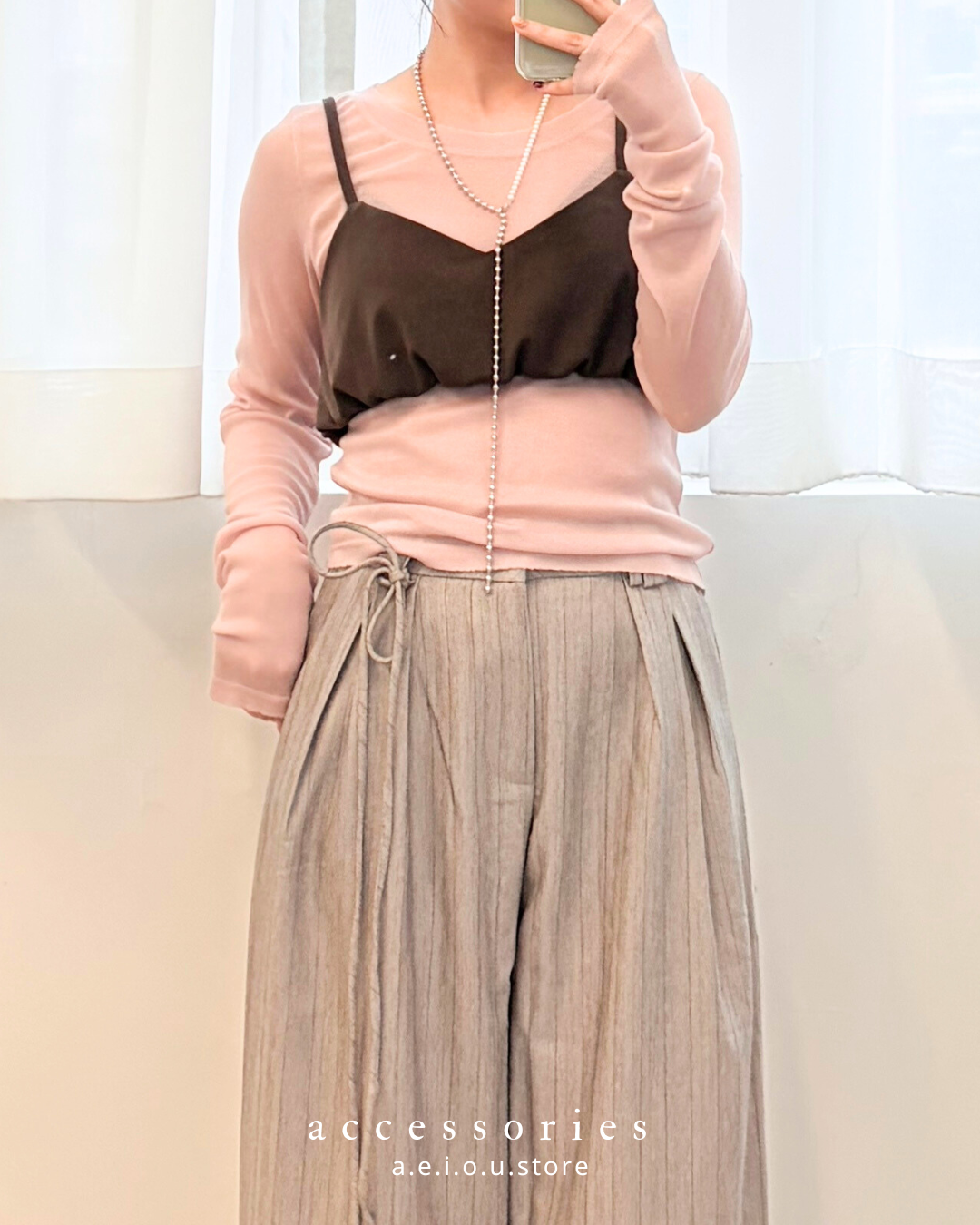 AC275- Pearls mix silver 珠珠長頸鏈