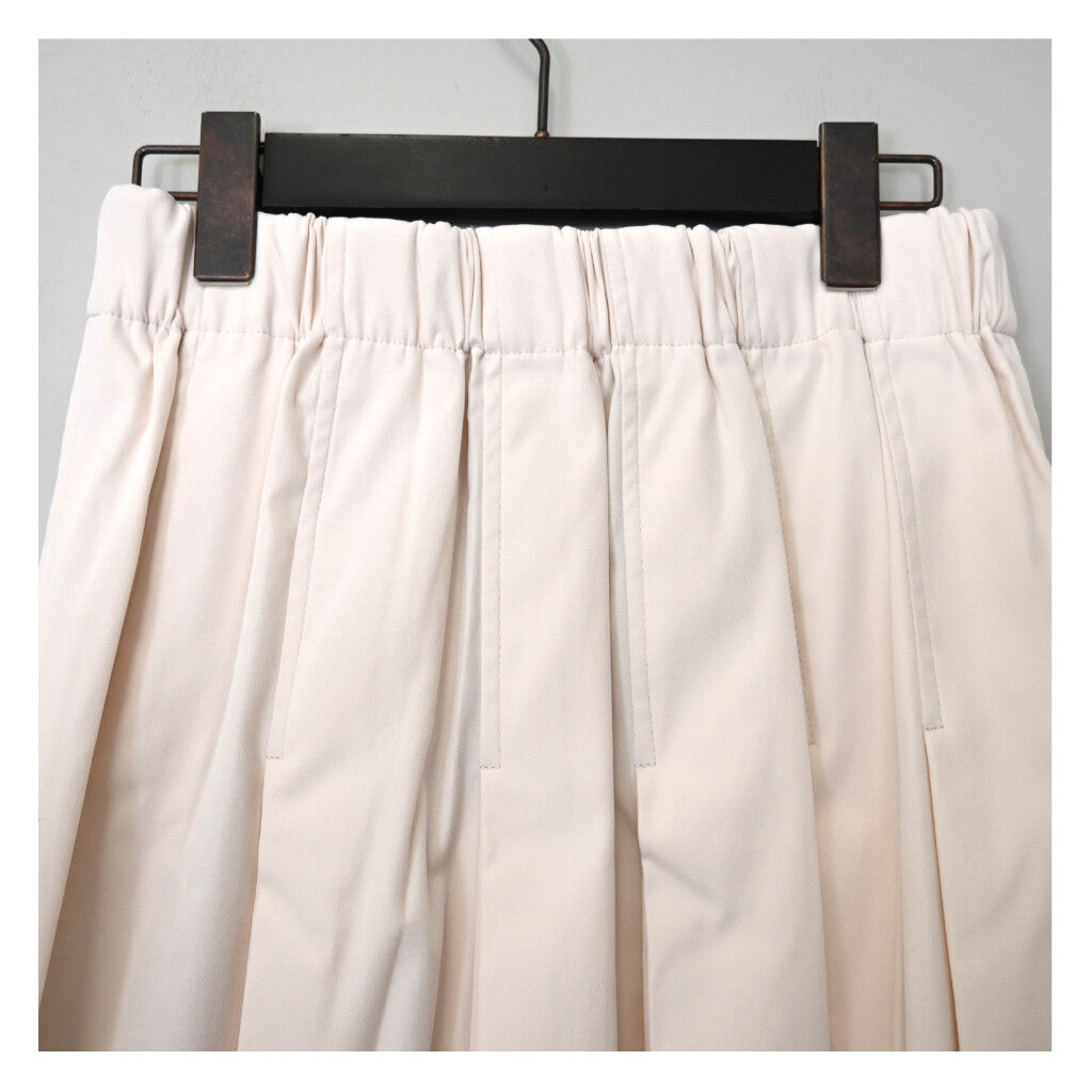 SK142- Pleated Skirt | Ivory | Black