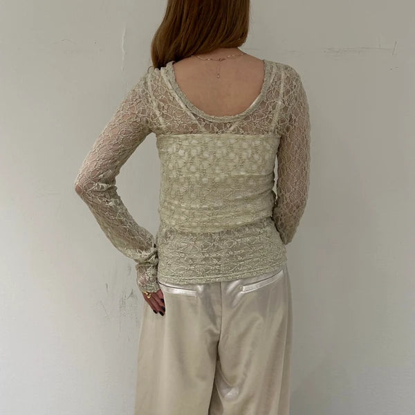 TP752- 2 way lace top | White | Green | Brown | Black