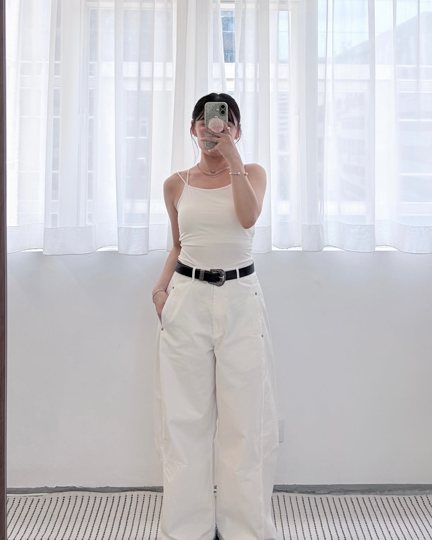 TP794- 🇯🇵UV Cooling Double Camisole With Cup | White | Blue | Charcoal | Black (涼感防UV)