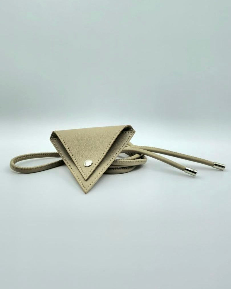 BT15- PU Triangle Pocket Belt | Ivory | Beige | Brown | Black
