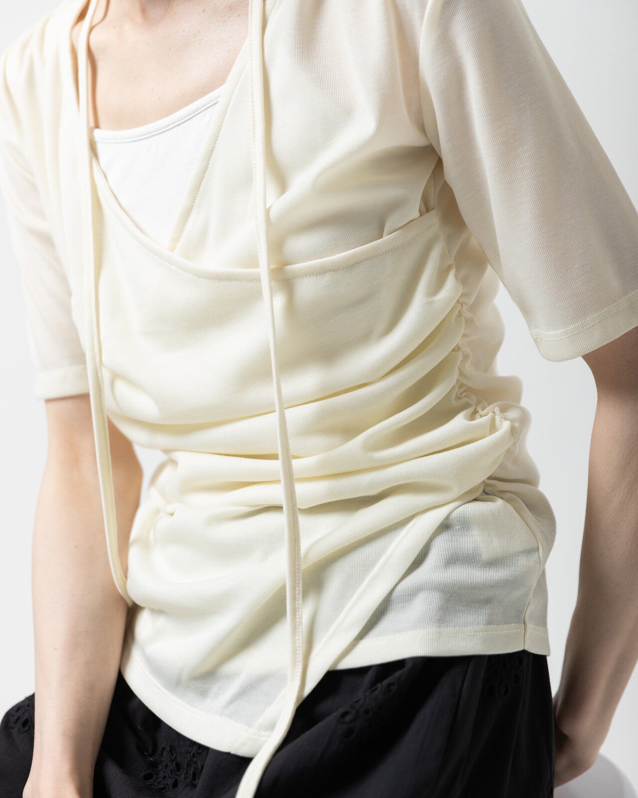 TP801- 2 Way draped Pullover | Cream | Grey | Black