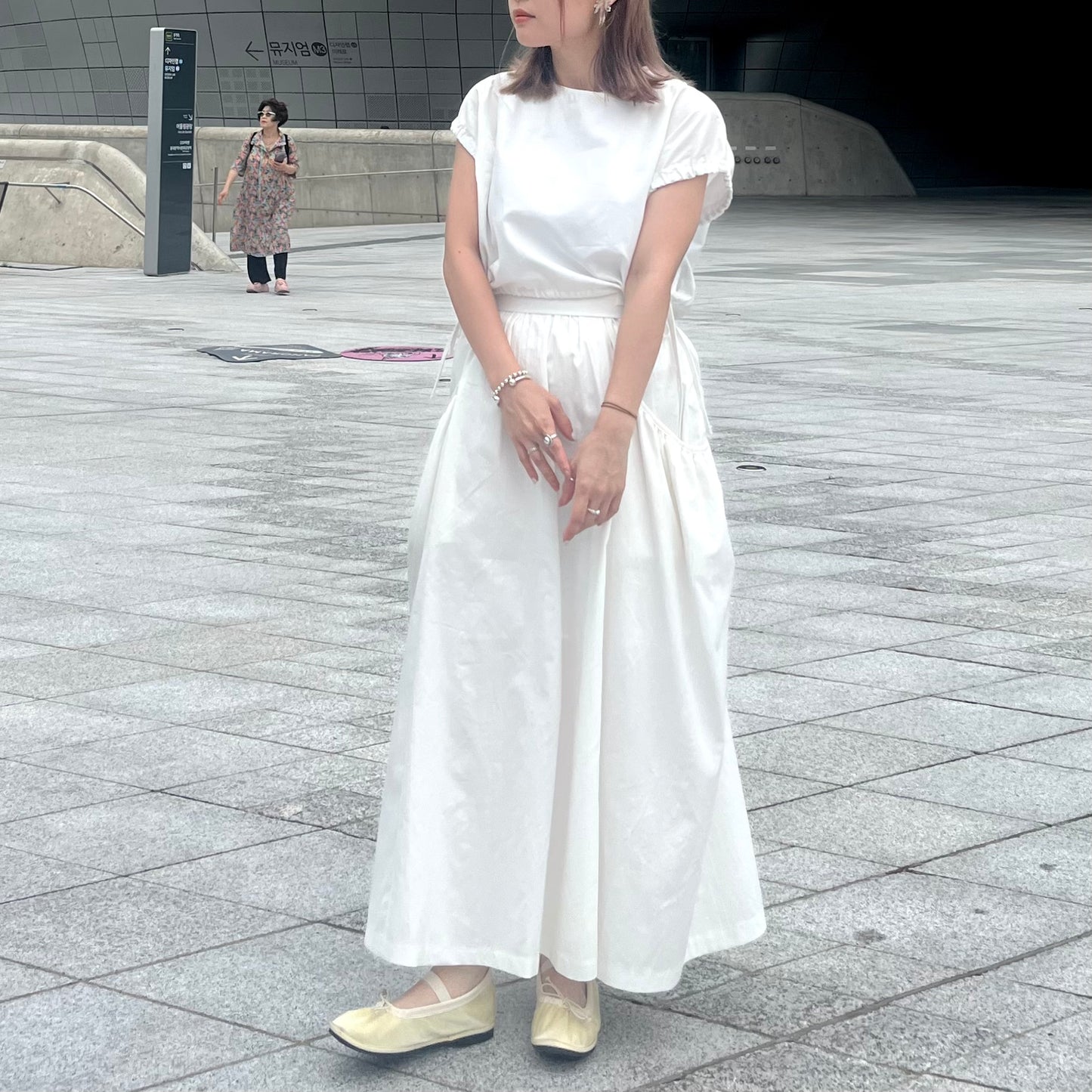 🇰🇷連線新品 SK36- Bobble Pocket Dress | White | Black