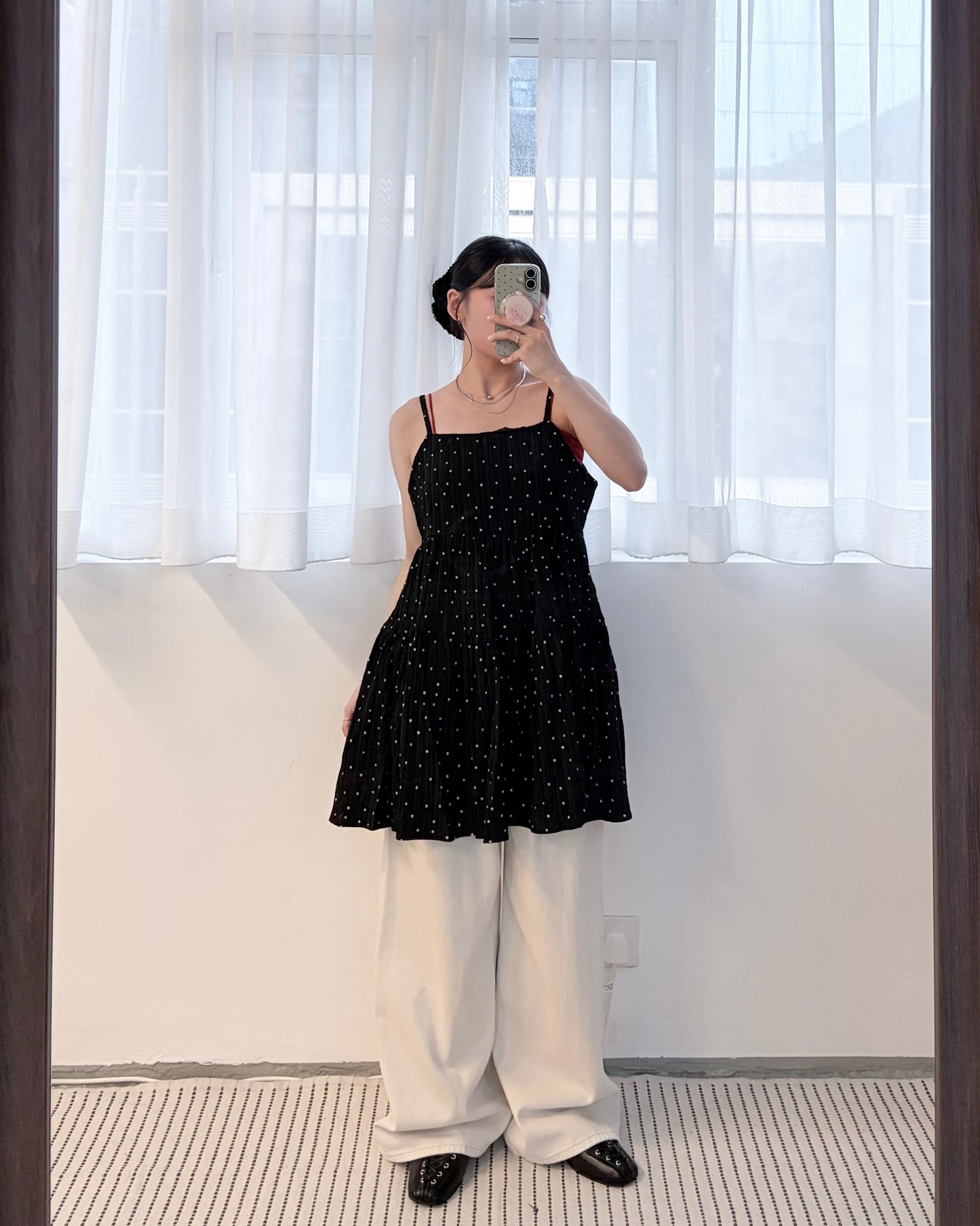 OP79- Dot Tunic Cami One-Piece | White Dot | Black Dot