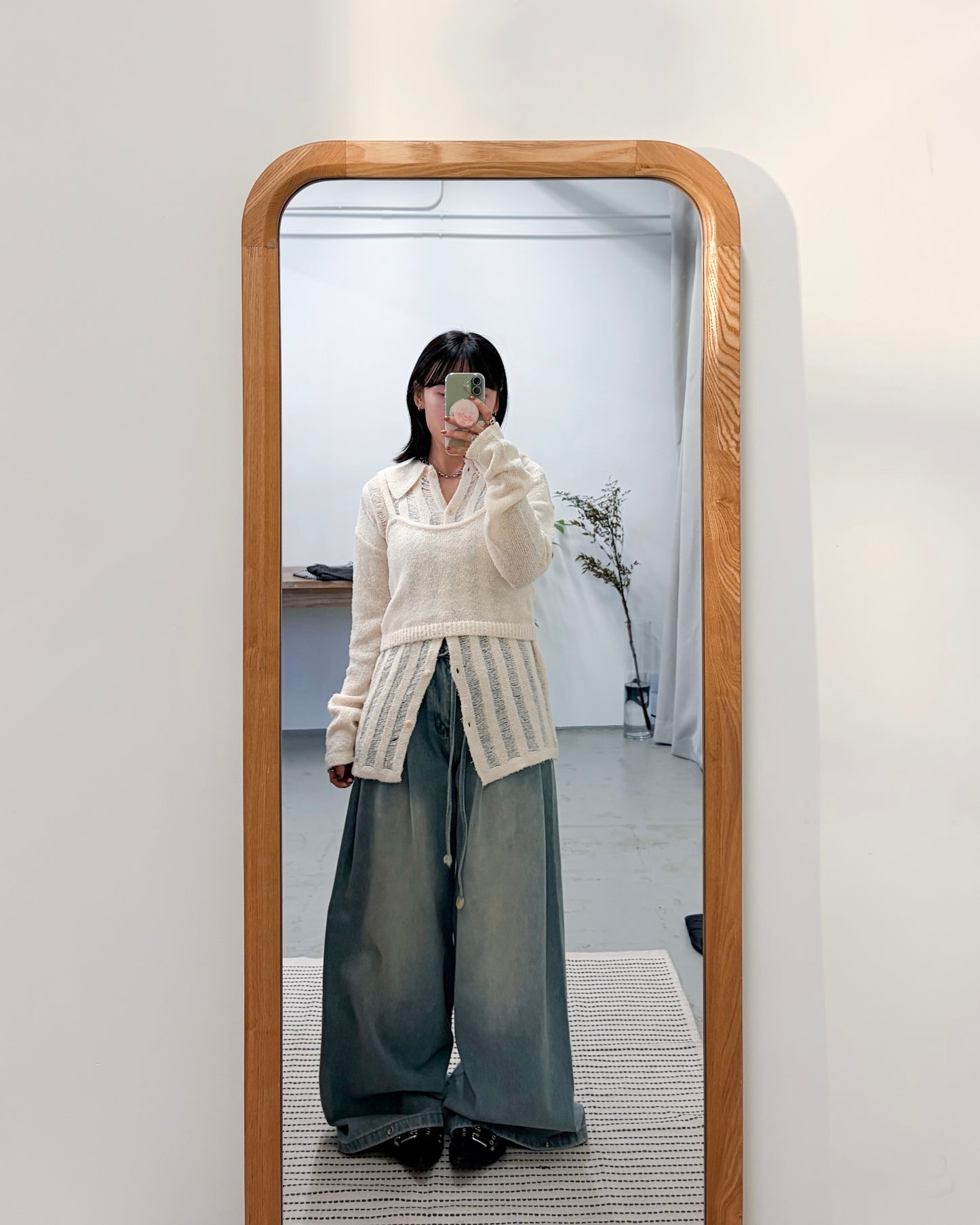 TP713-高質破爛Knit Set Top | Ivory | Grey | Brown ( 2件裝 )