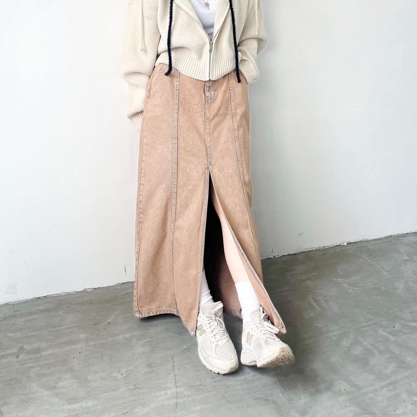 SK59- Vintage Brown Denim Skirt