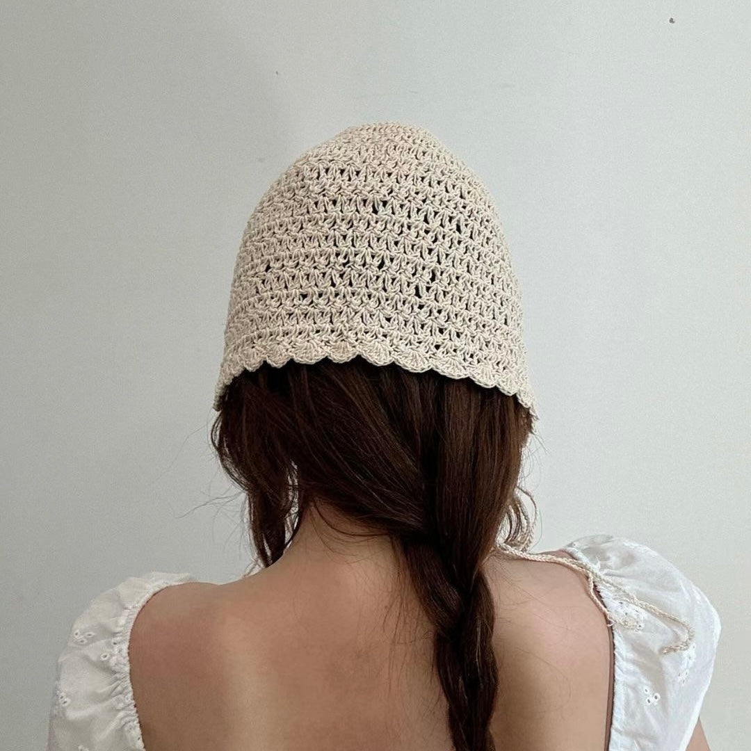 H29- 2 way Jelly fish Mesh Beanie | Ivory