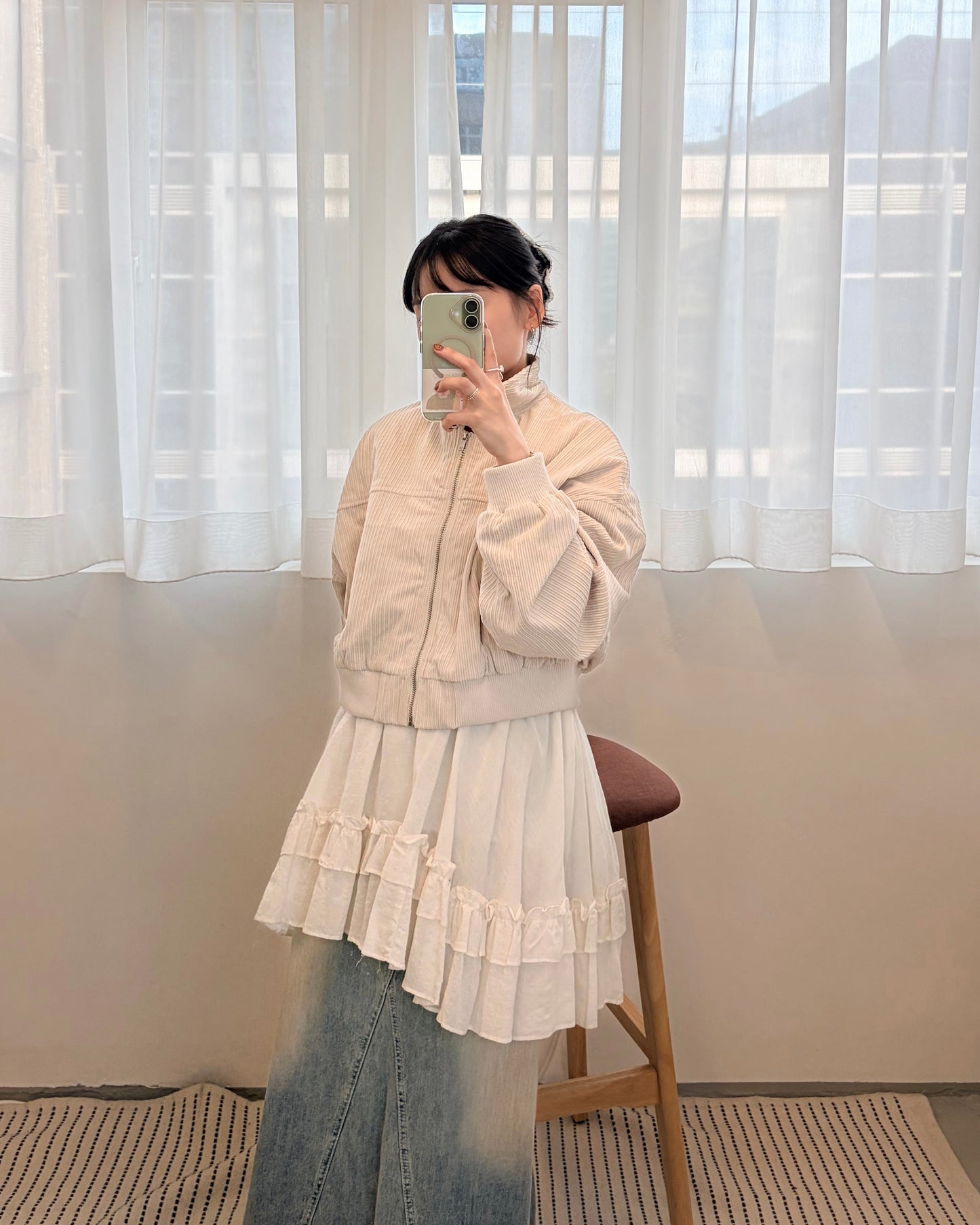 JK48- Corduroy Zip Cardigan | Ivory | Brown | Black