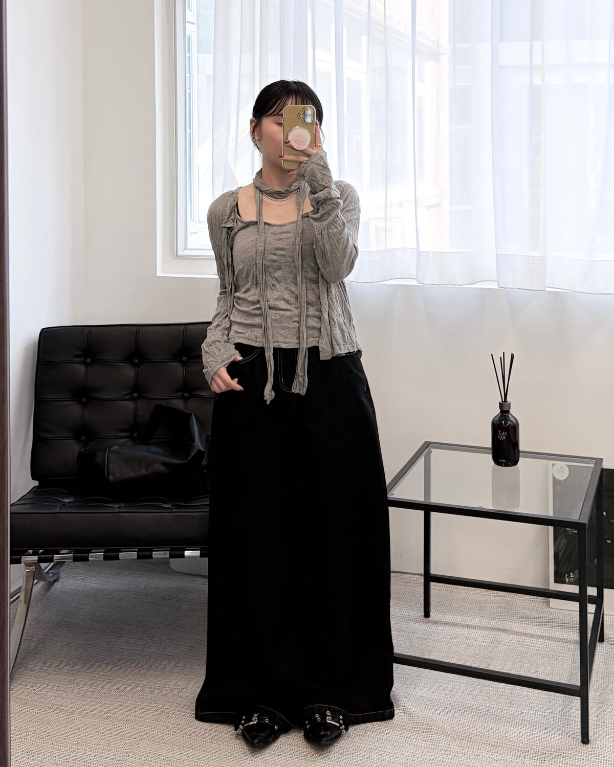 TP845- 皺布背心連外套Set | Cream ｜ Grey | Dark Grey