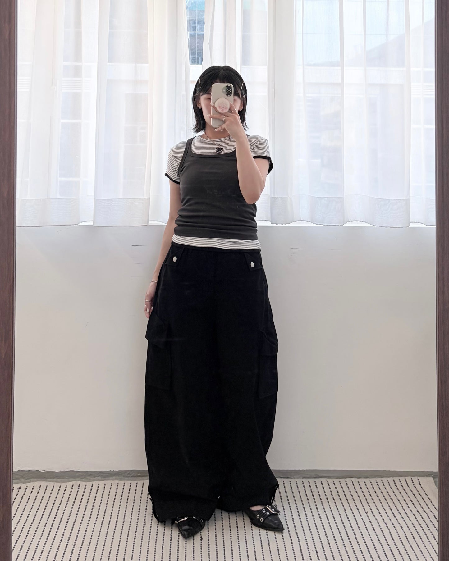TP826- Square Neck Vest | White | Charcoal | Red