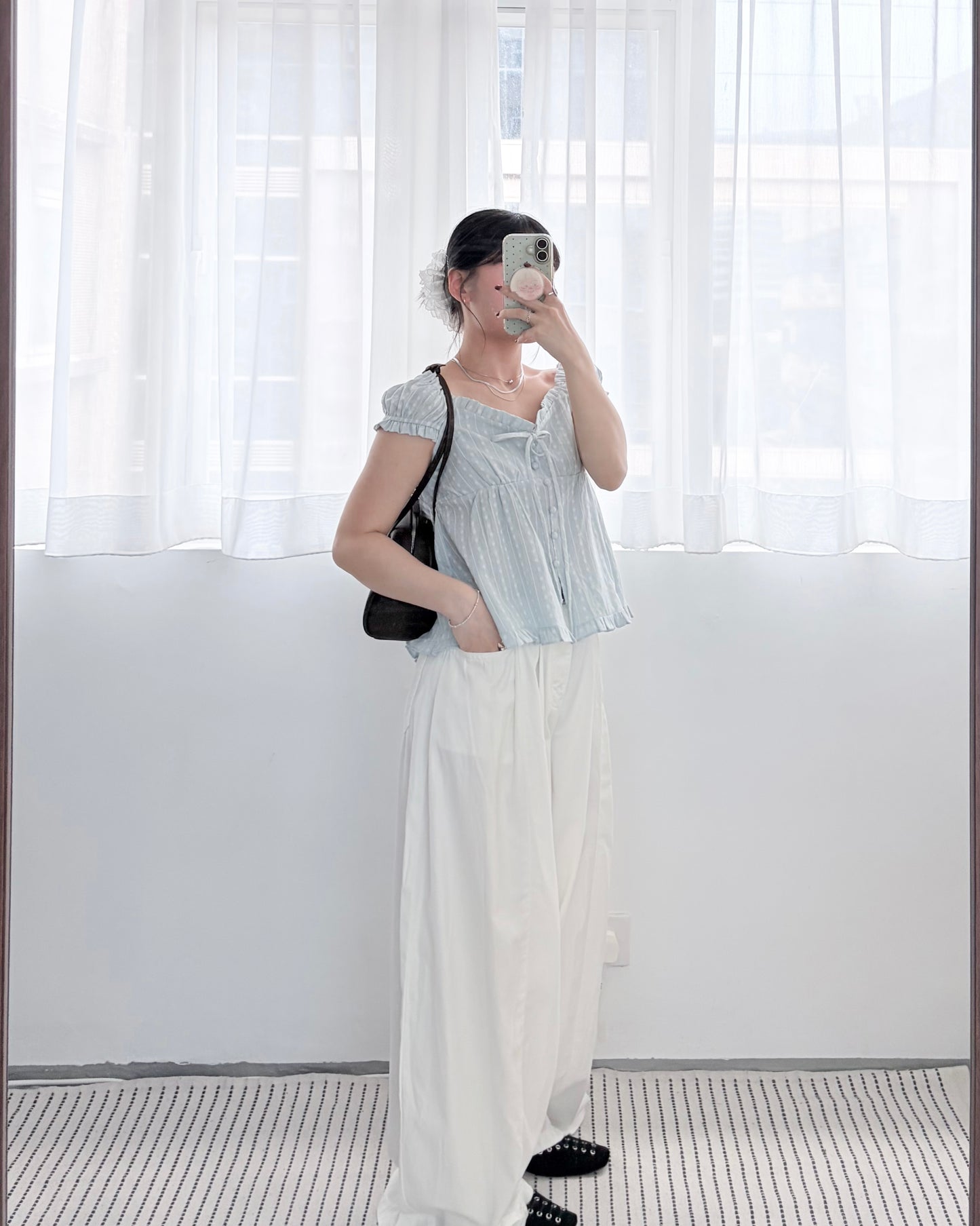 PT115- Soft Wide Leg Pants | White | Beige Grey