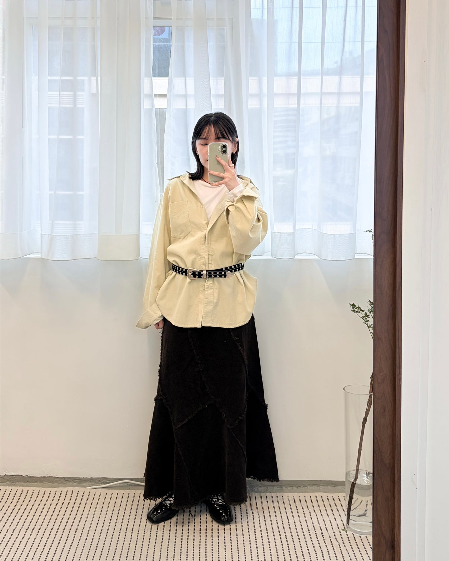 TP696- 三色薄燈芯絨恤衫 ｜ Ivory | Light Green | Brown